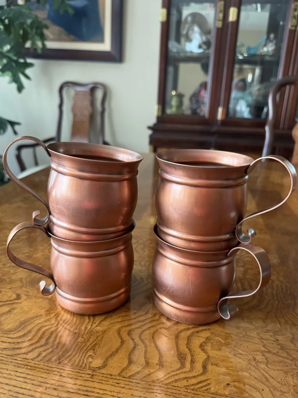 Gregorian Copper Mugs - Set of 4 - Vintage -  Made in the USA -Circa 1960’s/70’s
